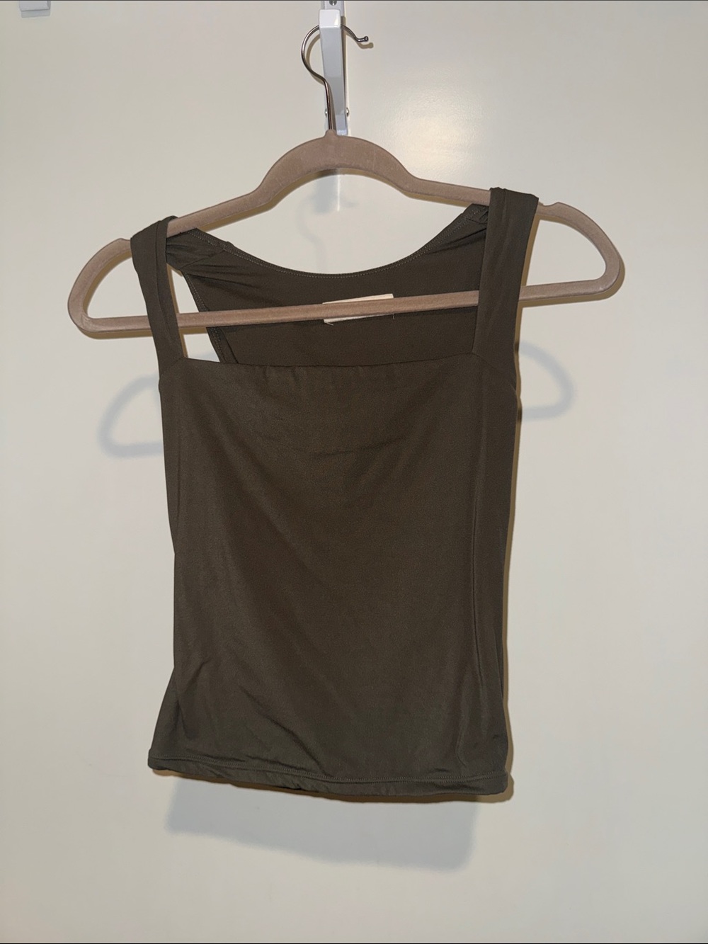 Women's Square Neck Tank Top in Olive Brown